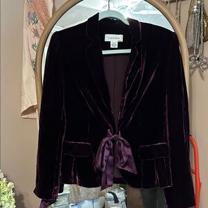 Calvin Klein Women's Velvet Blazer - Deep Purple